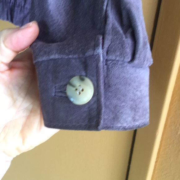 Women’s Mauve Leather Suede Bomber Style Jacket - Picture 4 of 8